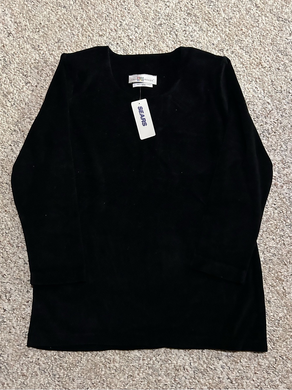 New Women’s Vintage Black Crew Neck Long Sleeve Sweater - Size 5 NWT